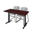 Cain Rectangle Tables > Training Tables > Cain Training Table & Chair Sets, 48 X 24 X 29, Mahogany MTRCT4824MH44GY